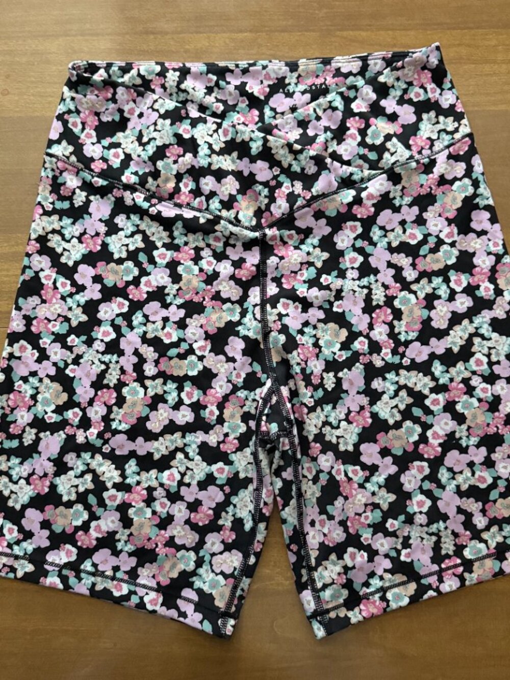 Aeropostale Black Floral Athletic Bike Shorts